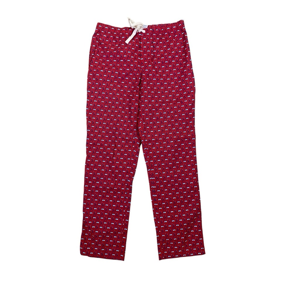 Vineyard Vines Red Golf Print Lounge Pajama Pants Cotton Blend Small‎